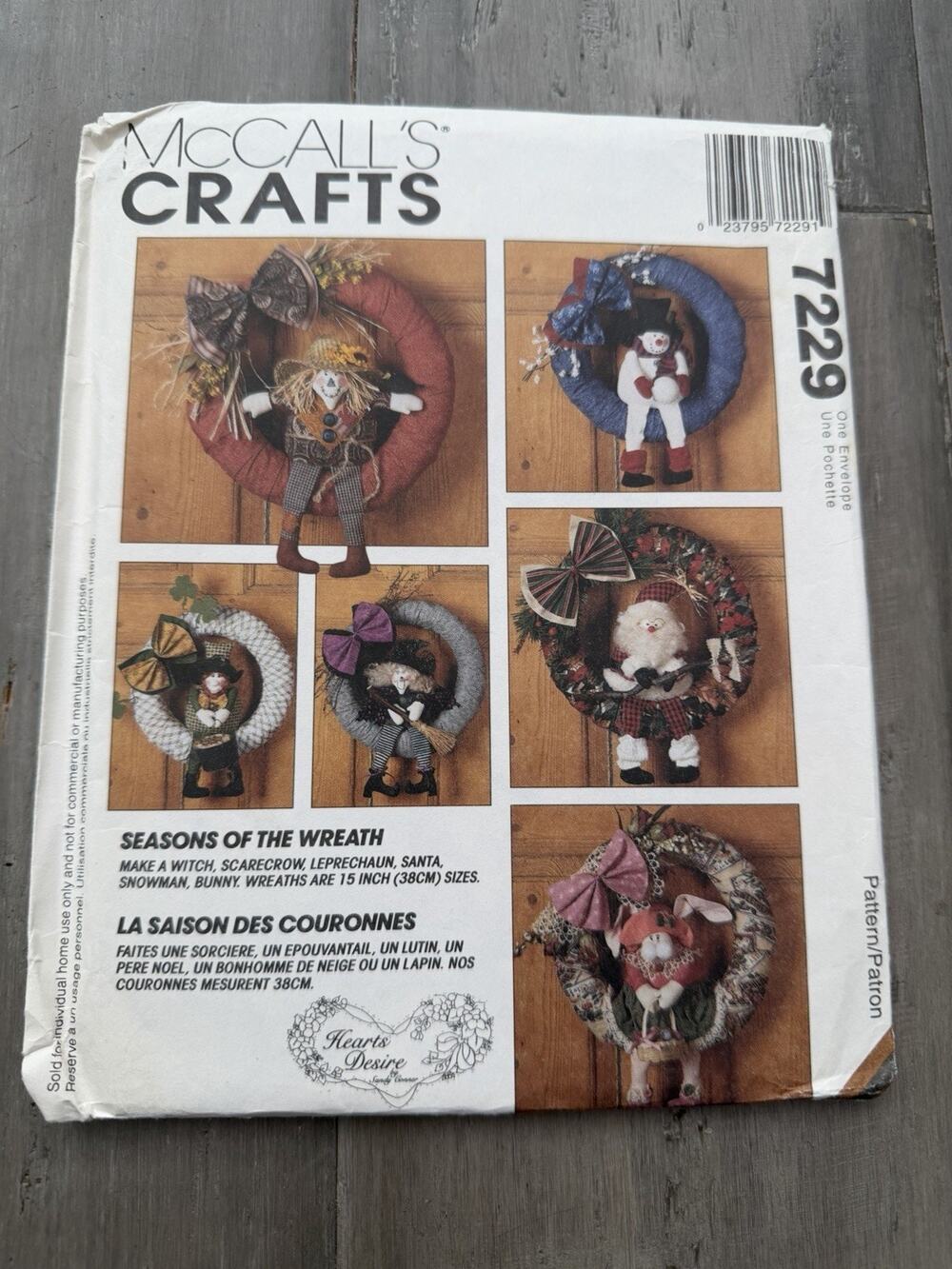 Vintage McCall’s Crafts Holiday Seasons of the Wreath decorating pattern 7229